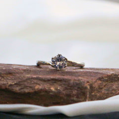 Silver ring with clear gemstone