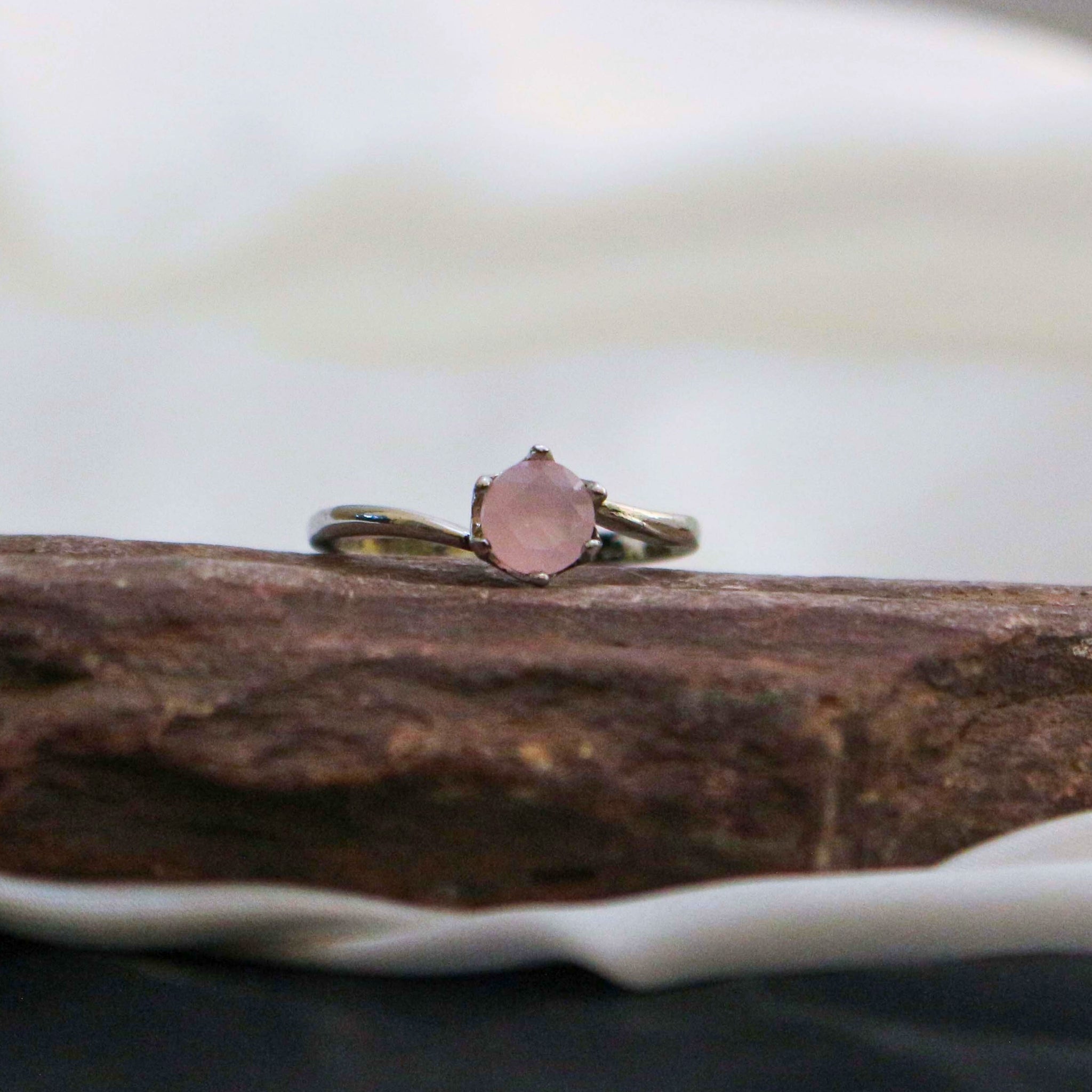 Ring with a pink gemstone