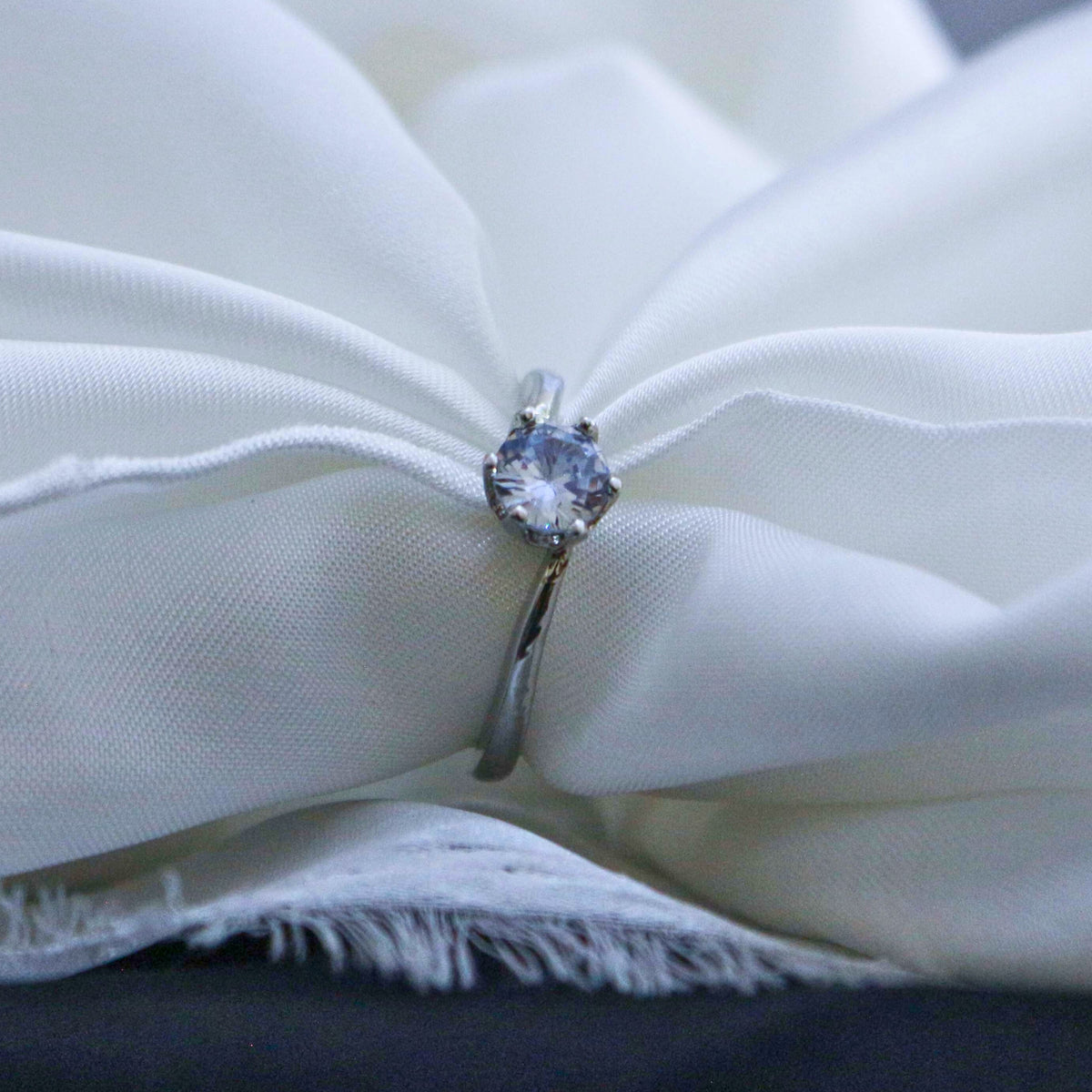 Ring with a clear gemstone
