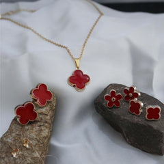 Red flower-shaped jewelry